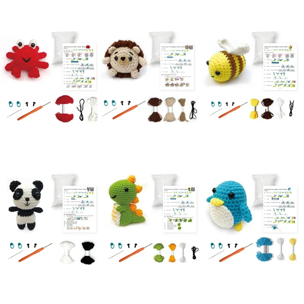 

Милая плетеная вручную кукла динозавра своими руками крючок материал сумка незаконченное Вязание поделки набор для вязания крючком для начинающих детские бусы