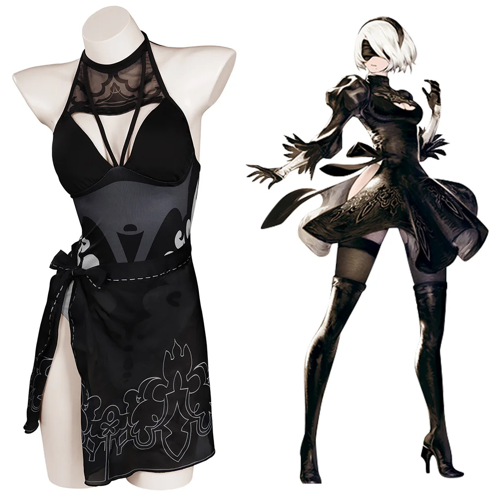 

NieR:Automata YoRHa No.2 Sexy Swimsuit Cosplay Costume Jumpsuit Swimwear Outfits Halloween Carnival Suit