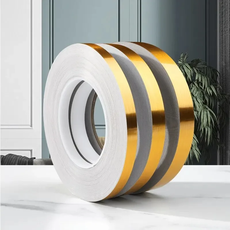 50M Roll Tile Gap Tape Oro Spazzolato Decorazione Della Casa Wall Seam Sigillante Soffitto Adesivi Impermeabili Autoadesivi Decorazioni