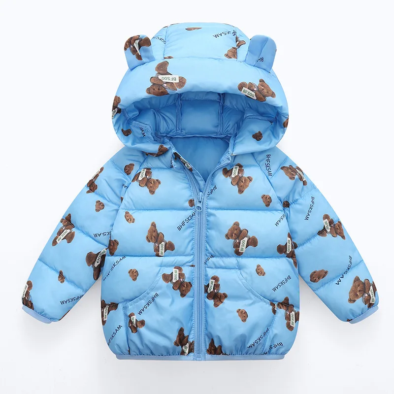 Fashion Infant Toddler Down Jackets Winter Down Jackets For Baby Girls Outerwear Boys Cartoon Bear Coat New Children's Clothing