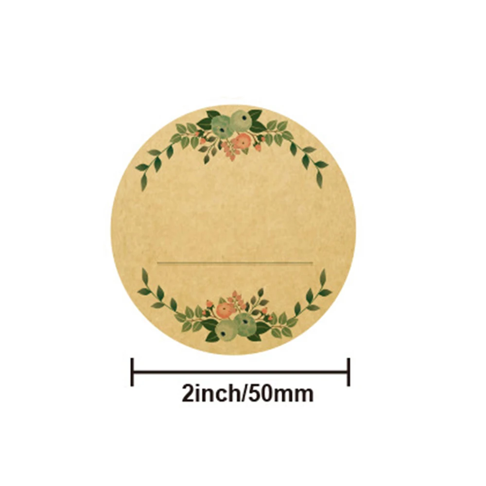 50–500 Stück Kraftpapier-Blumen-Dankeschön-Etikettenaufkleber für Geschenkkarten, Paket, Party, Verpackung, Backen, kleine Unternehmen, 5,1 cm – Detail 2
