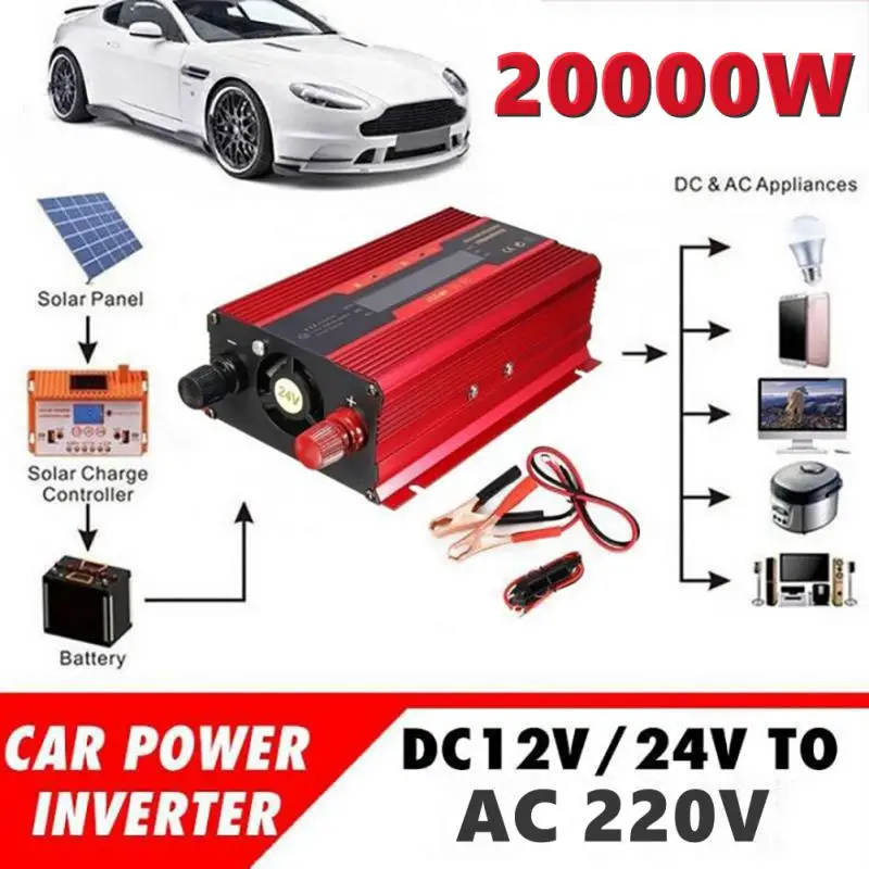 20000W / 12000W Power Inverter Car Home Solar Inverter DC12V To AC 220V