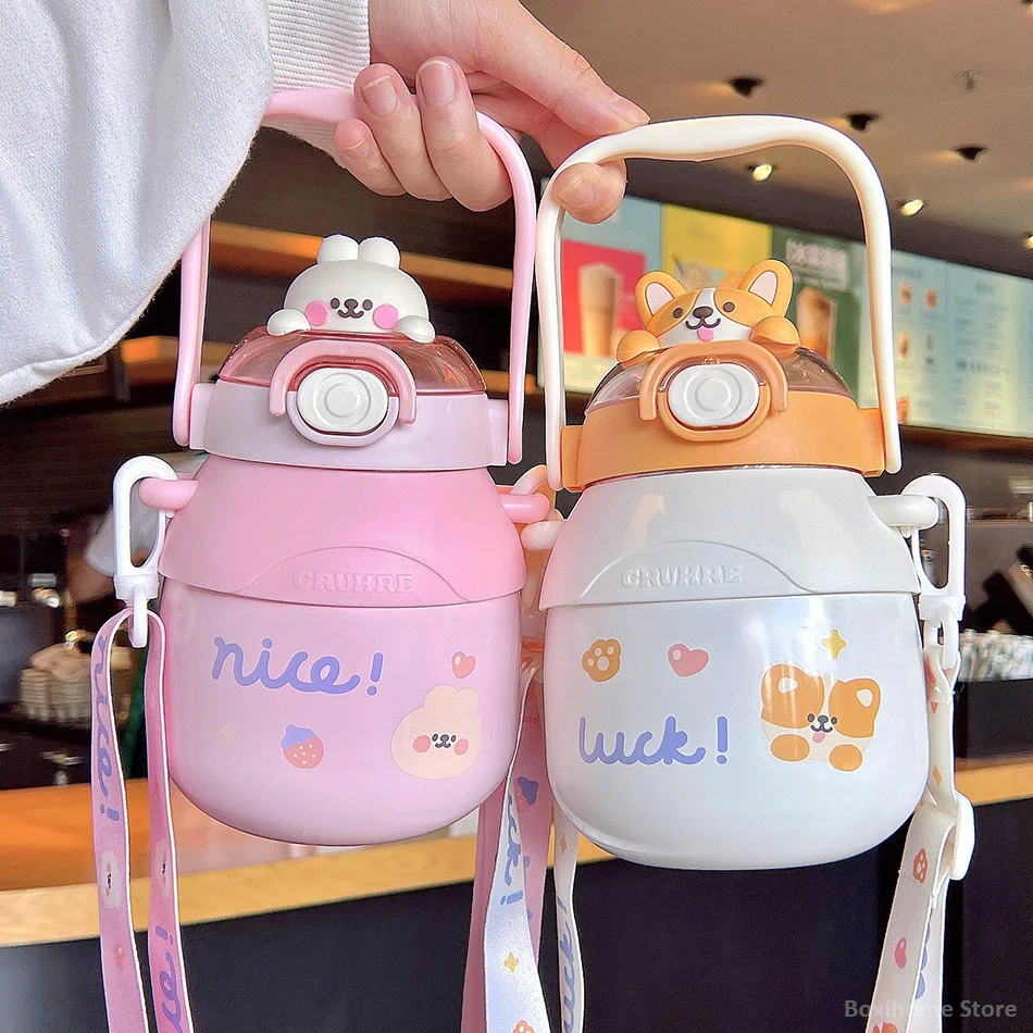 Kawaii Animal Style Thermal Straw Bottle - Limited Edition