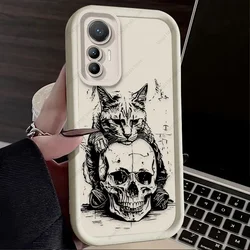 Creative Cat and Skull Themed Phone Case Cover - POCO X7 (1)