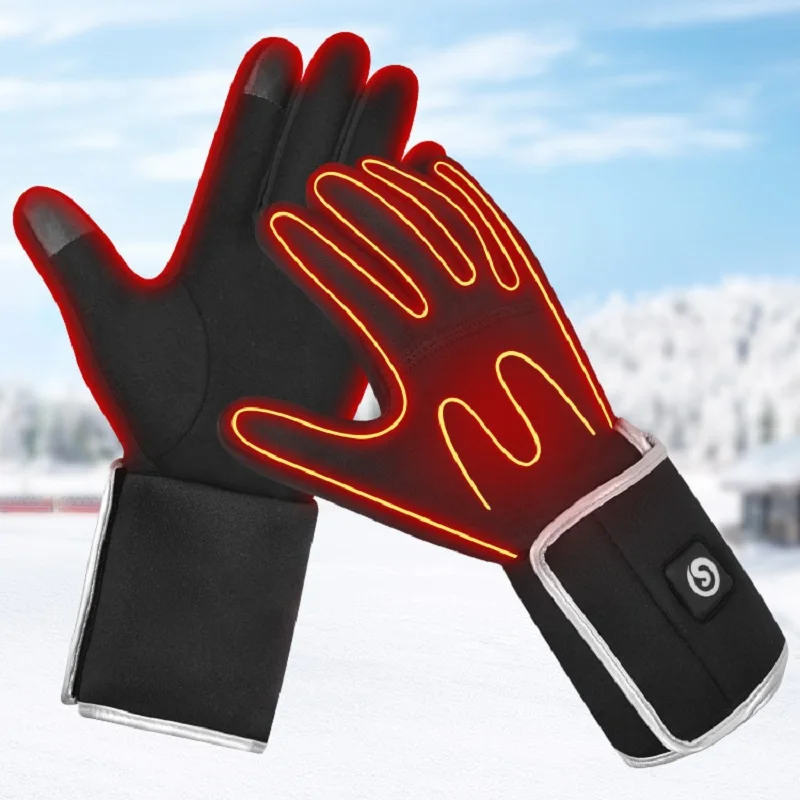 

Winter Men Gloves With Heat Rays Women Electric Heated Liners For Cycles Ski Hiking Thermal Hand Warmer Rechargeable Battery
