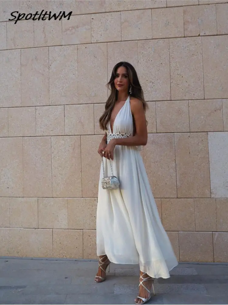 Hollow Out Sleeveless Long Dress
