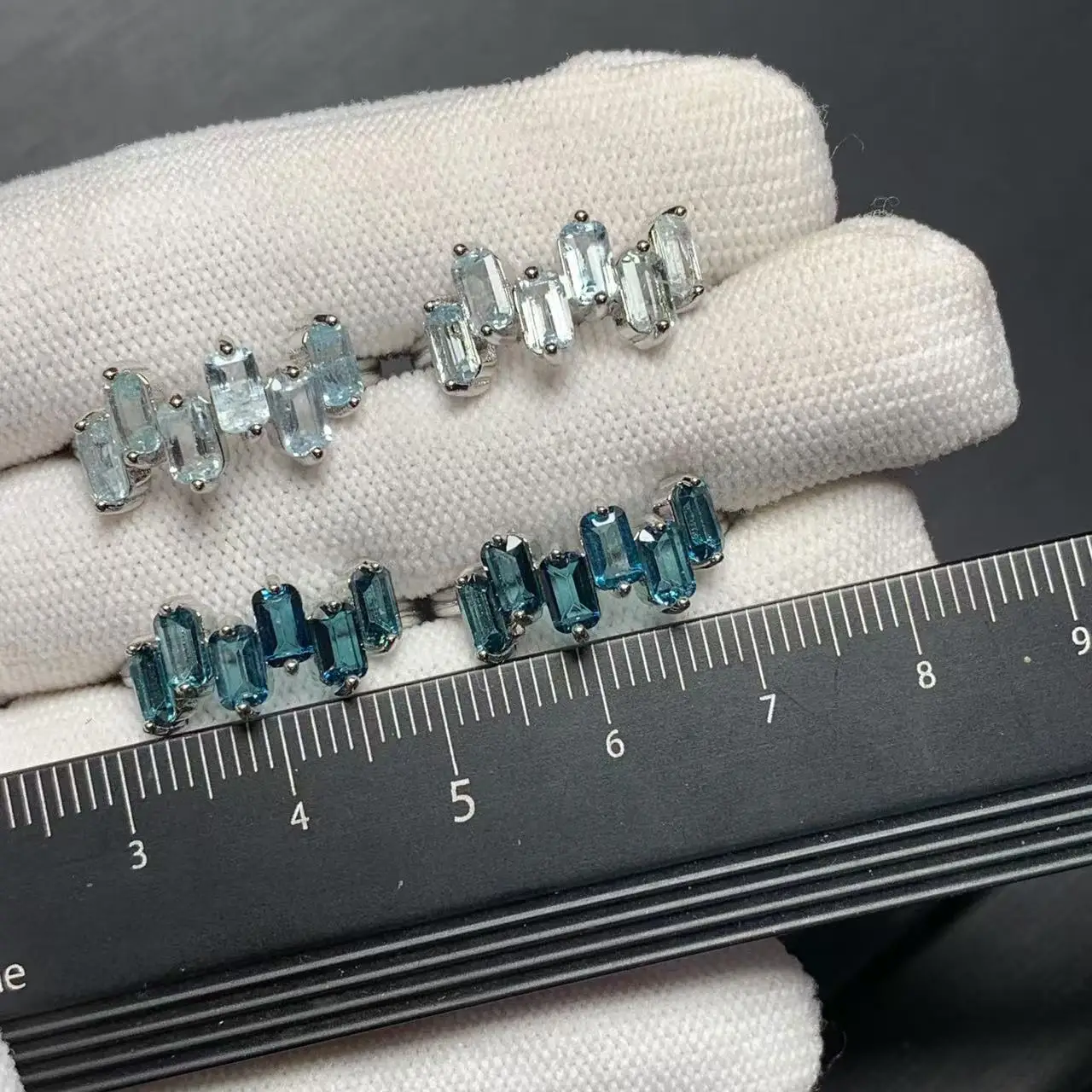 MM Natural Blue Topaz Ring Adjustable Female Ring Jewelry for Women Gift Wholesale High Quality Vintage Fine
