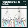 Sock Drying Rack with 20 Pegs Stainless Steel Sock Hanging Rack Swivel Wind-proof Laundry Drip Hanger Foldable Sock Hanger 2