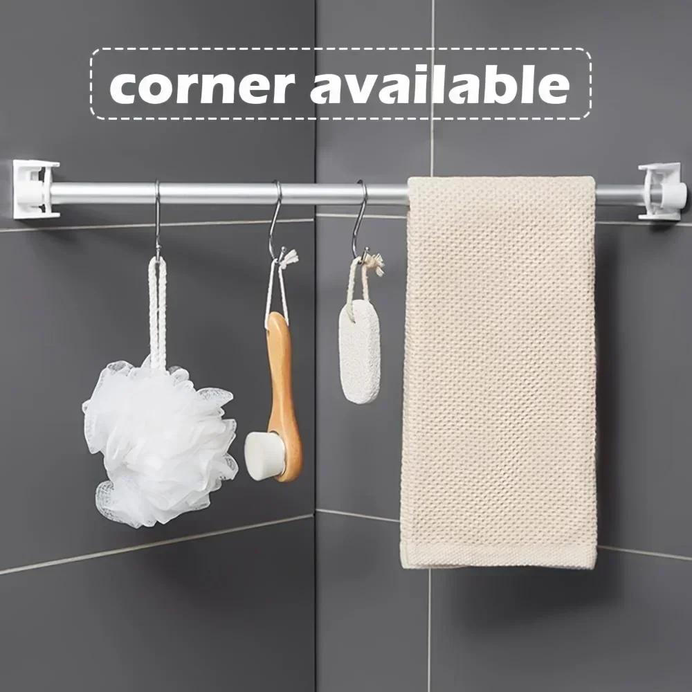 Description Picture 6 of itemRotating Hanging Ring Curtain Rod Telescopic Rod Fixed Bracket Kitchen Bathroom Multi-functional Storage Punch-free Hook