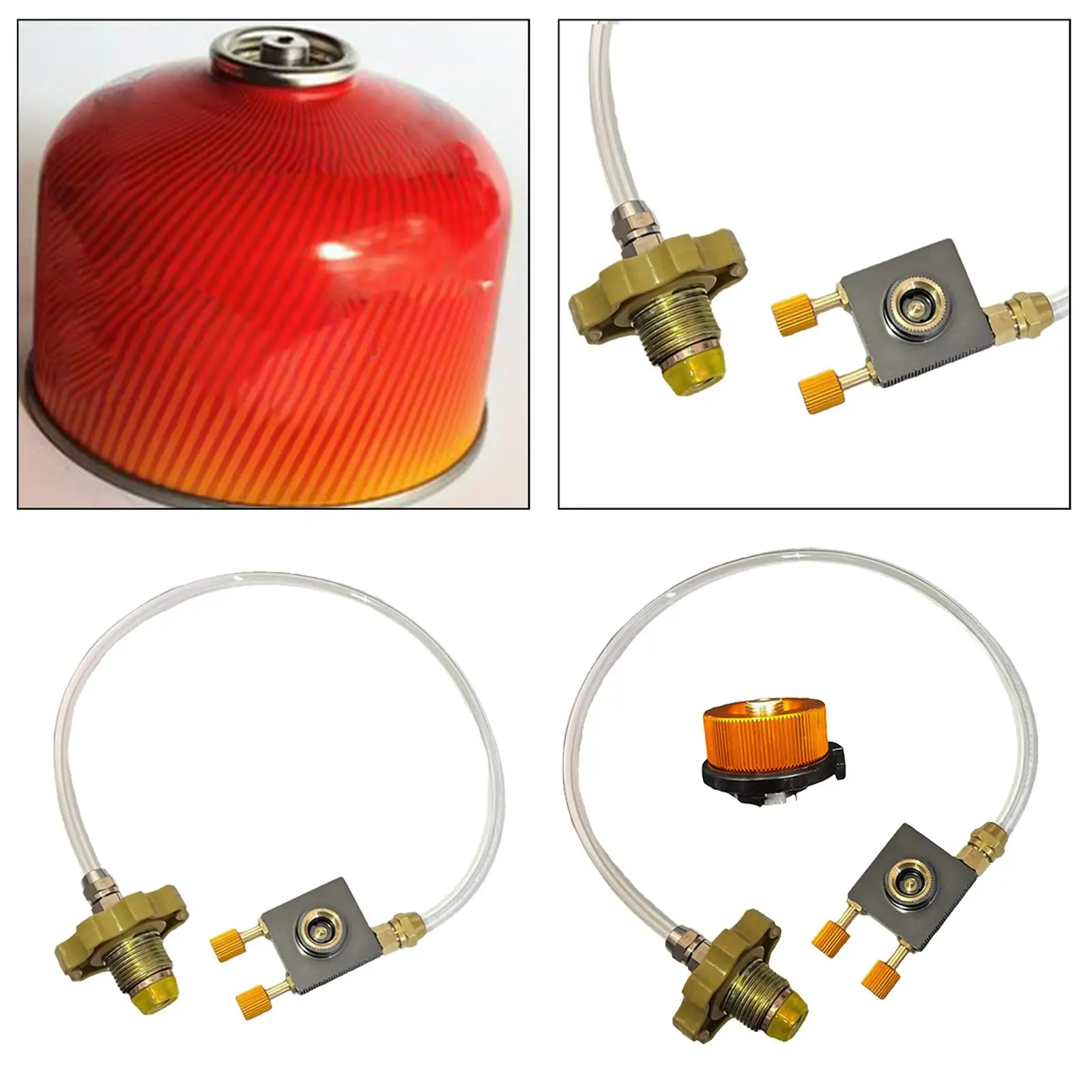 Adaptateur De Gonflage Pour Réchaud Camping - Valve Pour Recharger Bonbonne De Gaz - Or