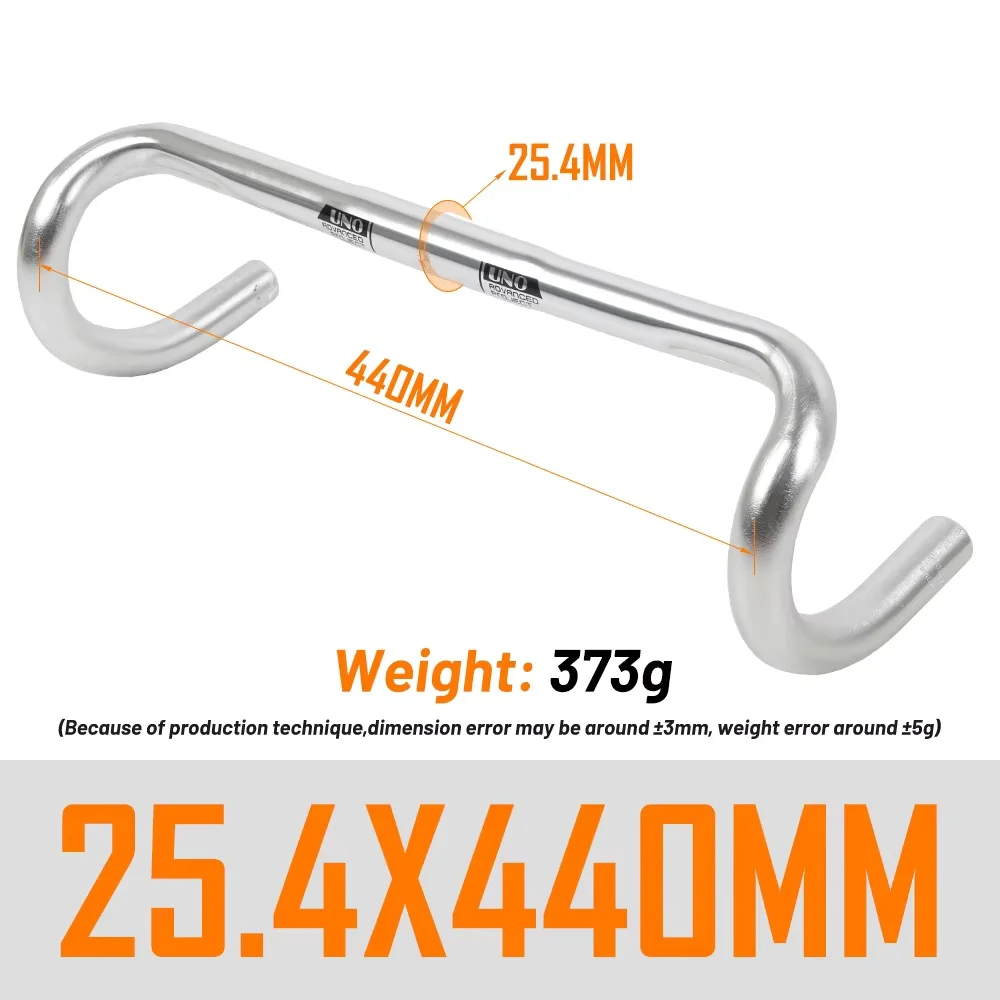 UNO CR21 Rennrad-Lenker, BMX-Faltrad, gebogener Lenker, Durchmesser 26 mm, kompatibel mit 25,4 mm lang, 380/400/420/440 mm – Detail 9