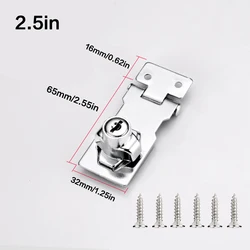 Heavy Duty Locking Hasp with Keyed Padlock for Cabinets, Sheds, and Office Security (Silver)
