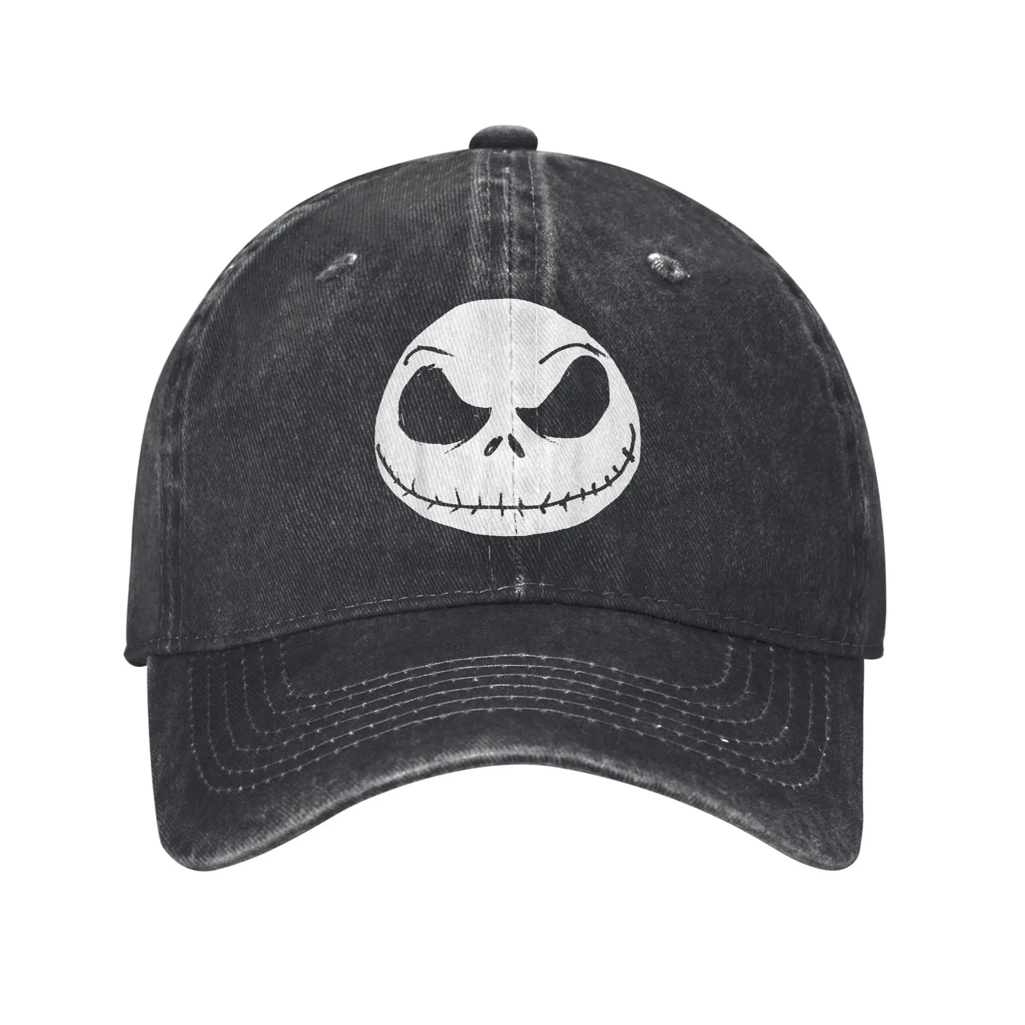 Der Albtraum vor Weihnachten Jack Skellington Face Lässige Baseballkappe für Männer Sommerhüte Mode Hochwertige Baseballkappen