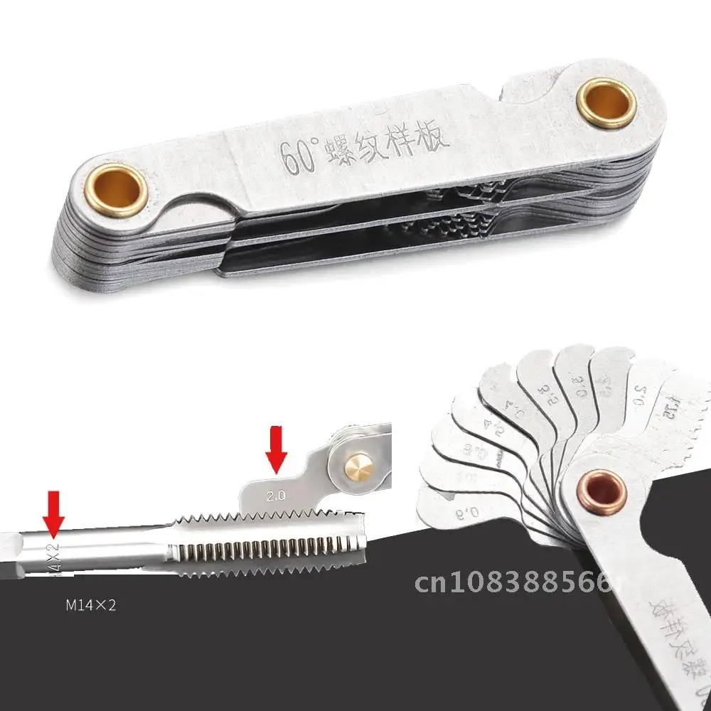 

Steel Carbon 55/60 Degree Metric Inch Thread Plug Gauge Gear Tooth Screw Pitch Gauges Center Measurement Lathe Combination Tool