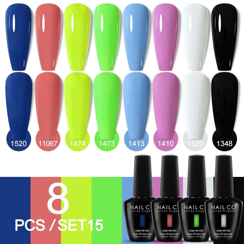 Deluxe 8-Piece Gel Nail Polish Set for Professional DIY Manicures