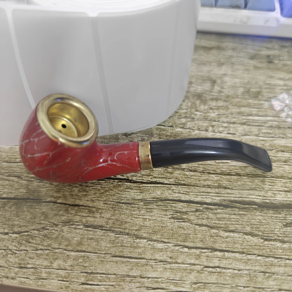 Detachable Portable Wood Smoking Pipe Handmade Resin Hand Pipe Tobacco Classic Bent Pipes