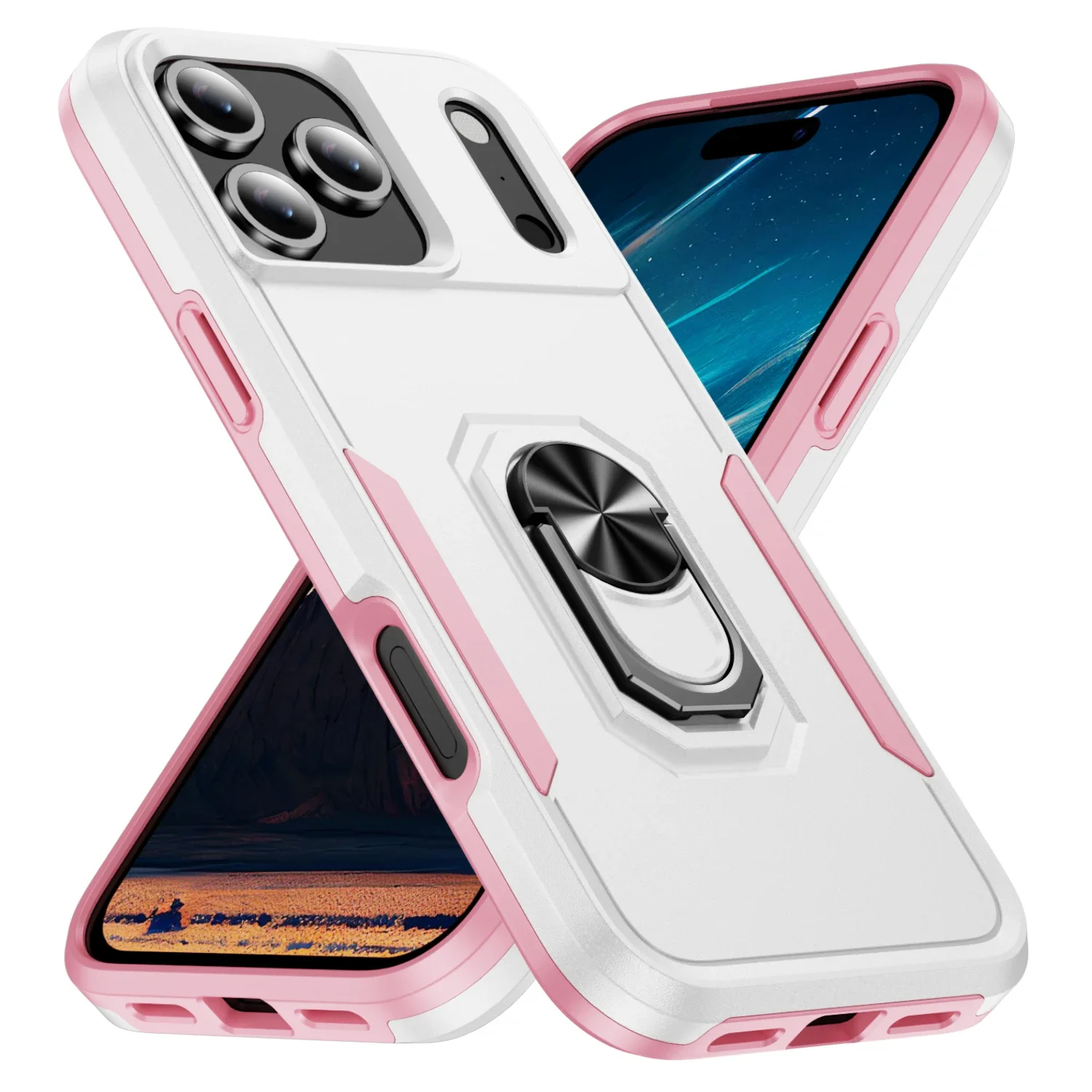 Military Grade Armor Case with Metal Stand and Ring Holder - Durable Coque Cover