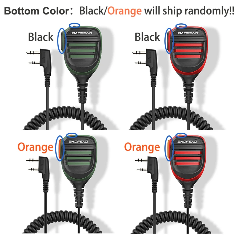 Baofeng UV-5R PTT Waterproof UV-17 Walkie Talkie Speaker Radio Microphone Keenwood 2-Pin Type Handheld Mic For  UV-82 UV16 888S 6