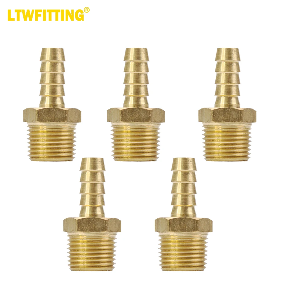 

Латунный штуцер LTWFITTING, штуцер, штуцер для шланга 5/16 дюйма x штуцер 3/8 дюйма, штуцер NPT для топлива, газа, воды (комплект из 5)