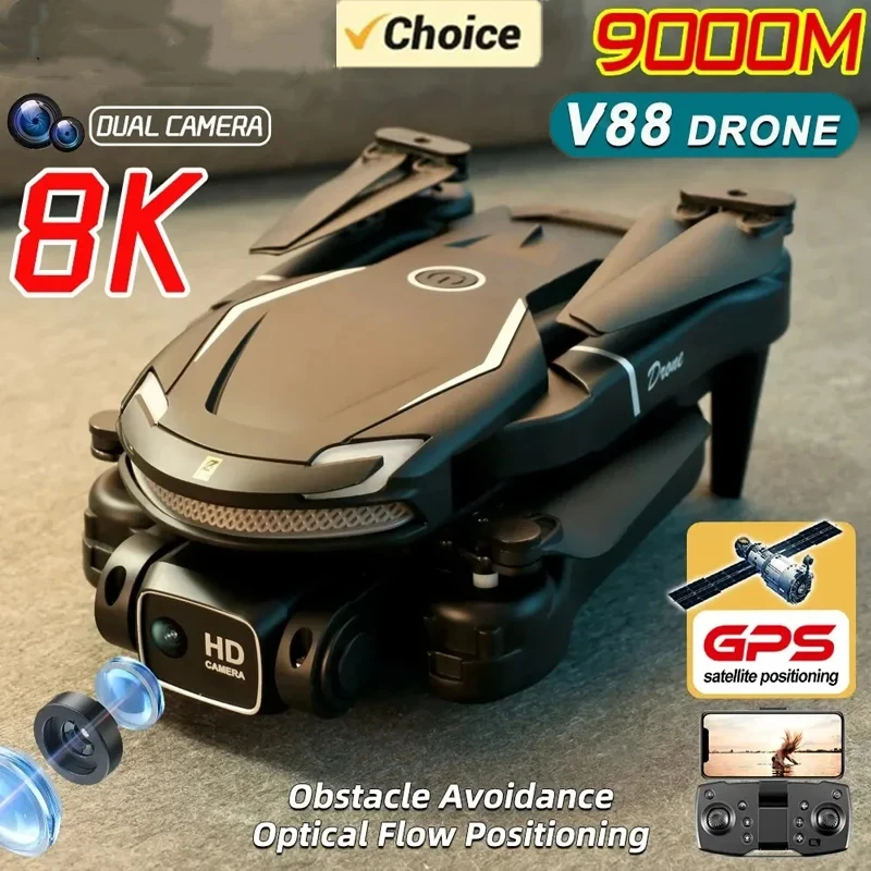 Drone Quadcopter V88 8K 5G GPS Professional HD Aerial Photography Remote Control Aircraft HD Dual Camera UAV