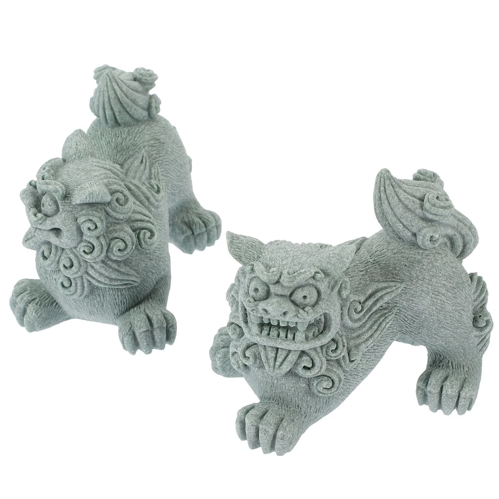 

Lion Ornament Home Decoration Chinese Style Guardian Statue Household Green Sandstone