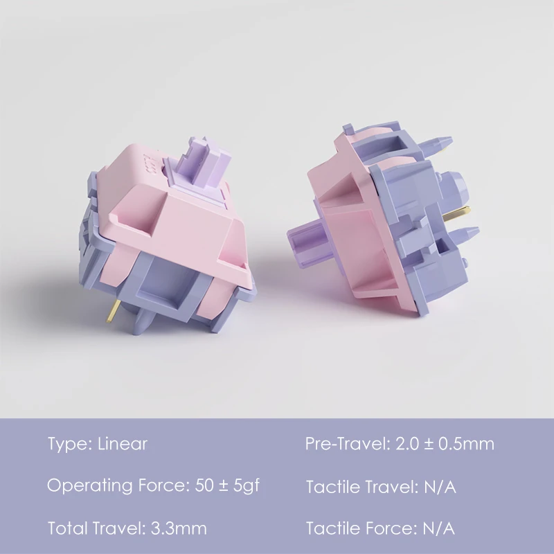 Akko Fairy Switch Compatível com Teclado Mecânico mx Linear Pin 50g 45 Pcs - Imagem 3