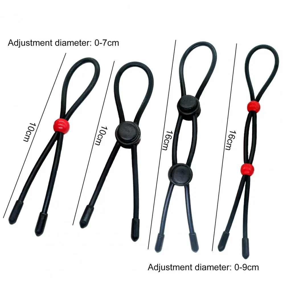 Penis cock ring adjustable drawstring safe reduce desire increase joy silicone delay ejaculation lock ring rope for male