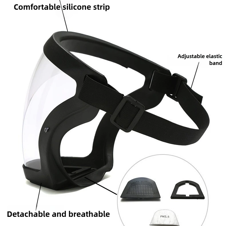 Dust And Anti-Fog Transparent Mask High-Definition Fog-Free Welding Eyewear Head-Mounted Full-Face Protection