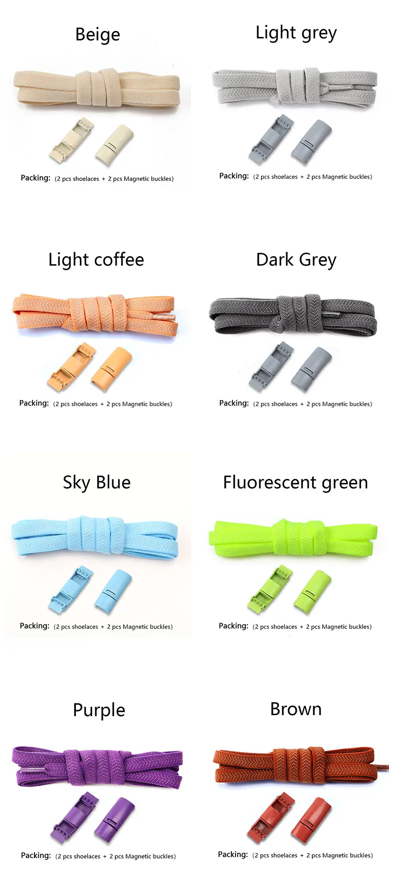 Neue Magnetische Lock Schnalle Schnürsenkel Kleine Weiße Turnschuhe Schuhe Spitze Kinder Erwachsene Elastische Schnürsenkel Freies Krawatte Artefakt Zubehör – Detail 10