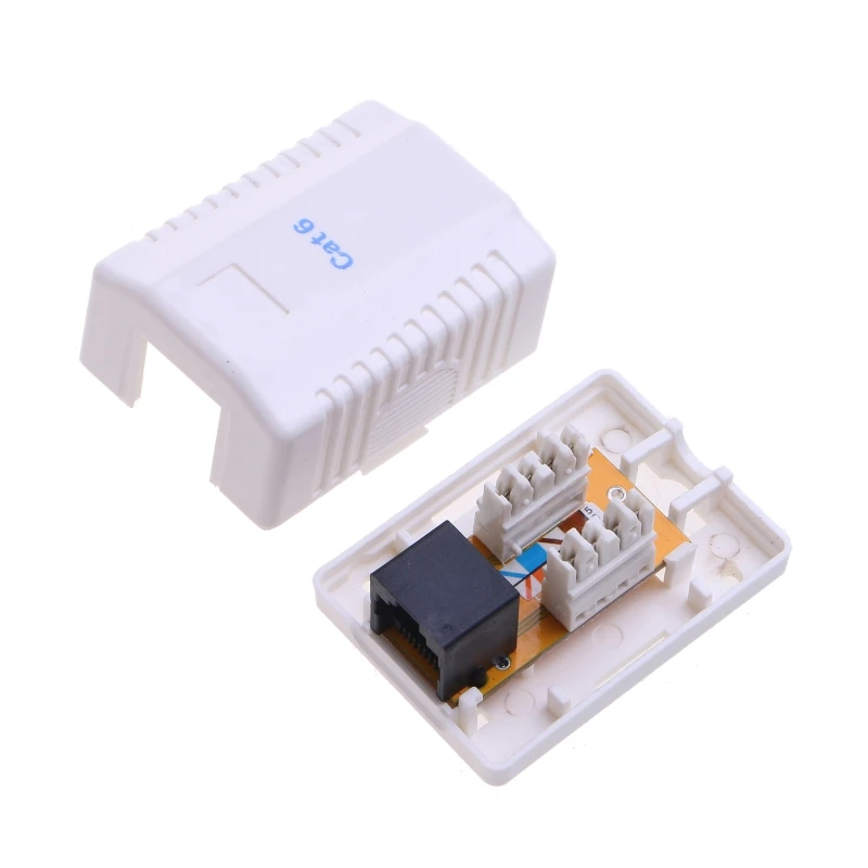 Cat6 RJ45 8P8C 커넥터 UTP 비 차폐 단일 포트 데스크탑 마운트 박스 CAT6 네트워크 모듈 정보 소켓