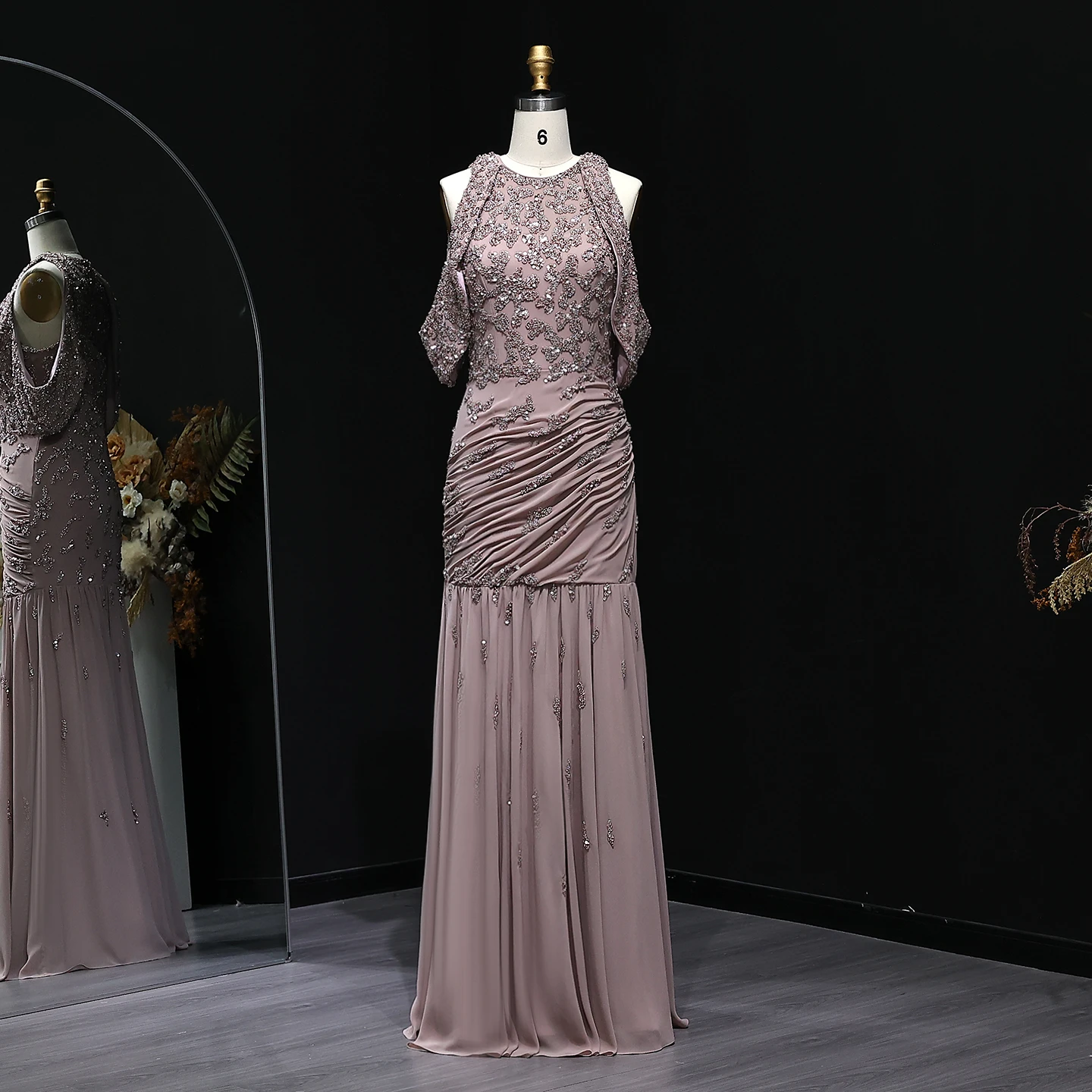 Elegant Mermaid Mauve Evening Dress for Women Wedding Luxury Formal Party  Gowns | eBay