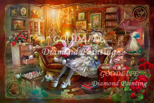 5D DIY Diamond Embroidery Fantasy Girl Alice Symphony Full Square/Round Cross Stitch Art Diamond Painting Rhinestone Home Decor 