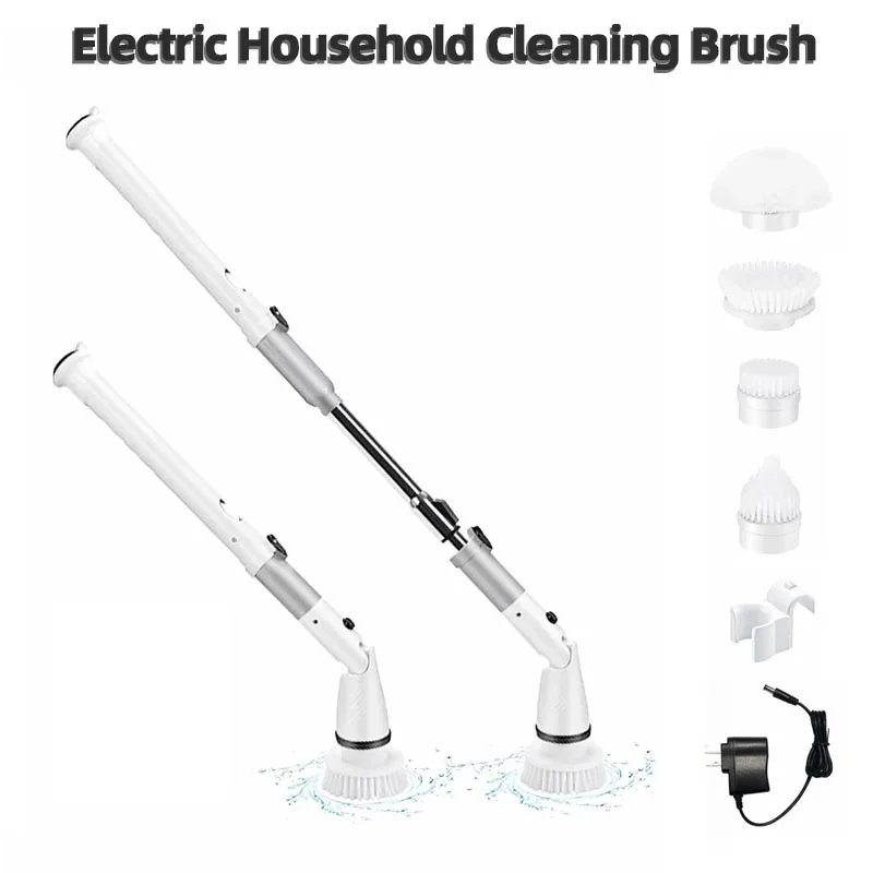 

Electric Spin Cleaner Cordless Cleaning Brush with 4 Replaceable Heads Shower Scrubber For Bathtub Tile Sink Bathroom Kitchen