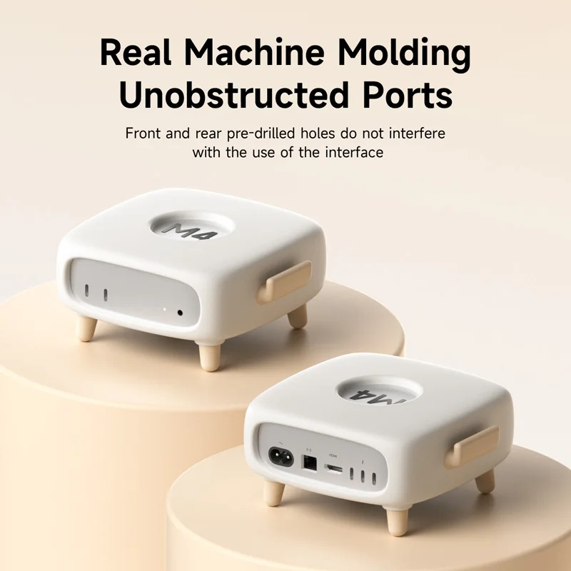 Hagibis Silicone Protective Cover Case for Mac Mini M4/M4 Pro 2024 Soft Shockproof Anti-Scratch Dock Dustproof Desk Stand Cute