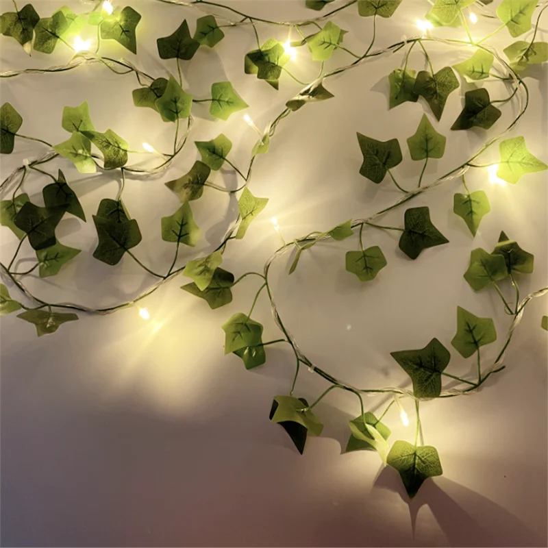 

Artificial Ivy String Lights Green Leaf Vine Fairy Lights Home Decorative Garland Lamp For Christmas Living Room Handrail Decor