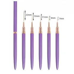 Professional Nail Art Liner Brush Set - 5 - Piece Kit for Detailed Nail Designs and Manicures (PURPLE)