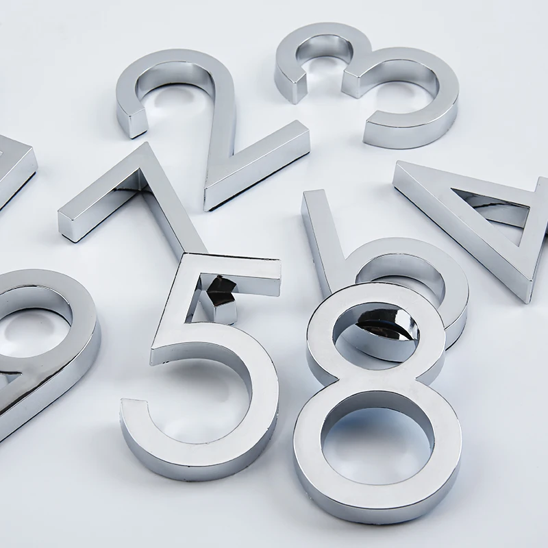 House Number Signs 60mm 1pc Self Adhesive 3D Plastic for Exterior