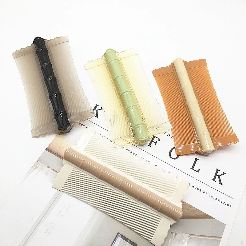 Pettine Per Pidocchi Di Bambù Pettine Per Massaggio Del Cuoio Capelluto A Doppia Faccia Con Denti Super Densi Rimuovi La Forfora