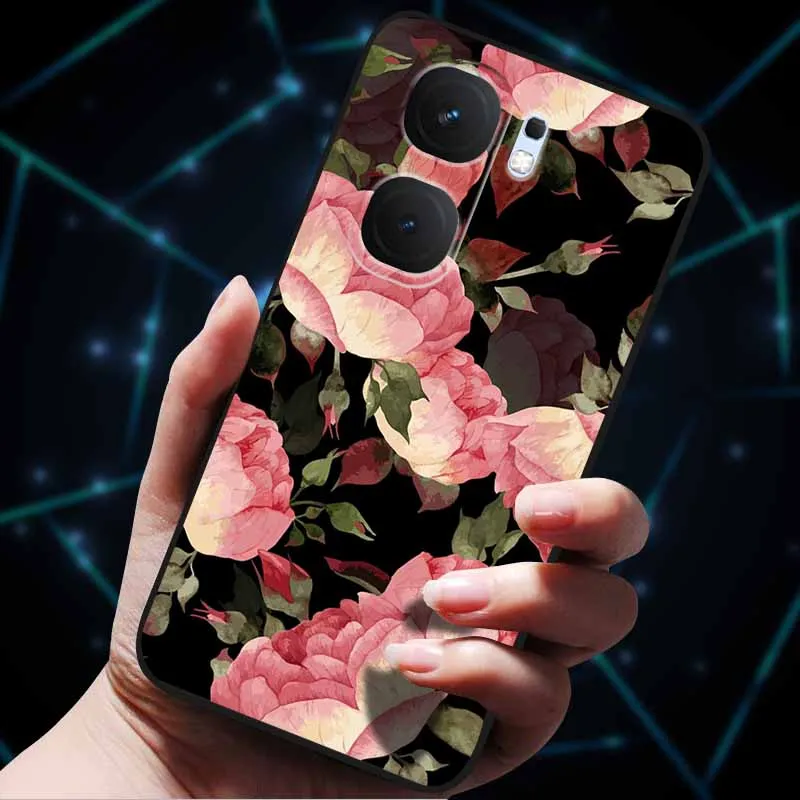 3D Flower Embossed Soft Silicone Phone Case - Stylish Back Cover Shell Bag