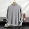 100% high-quality cashmere men's autumn and winter pullover, semi high neck classic versatile warm sweater jacket 3