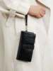 Retro Women's Triple Fold Long Wallet Minimalist with Wrist Strap Multi Card Slot Hand Wallet 3