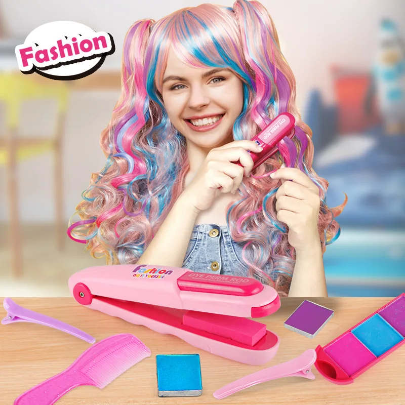 Makeup Toys for Girls Hear Washable Hair Chalk Set for Girls Kids Temporary Bright Hair Color Dye Comb Party Cosplay Dress Up makeup toy,hair dye comb toys