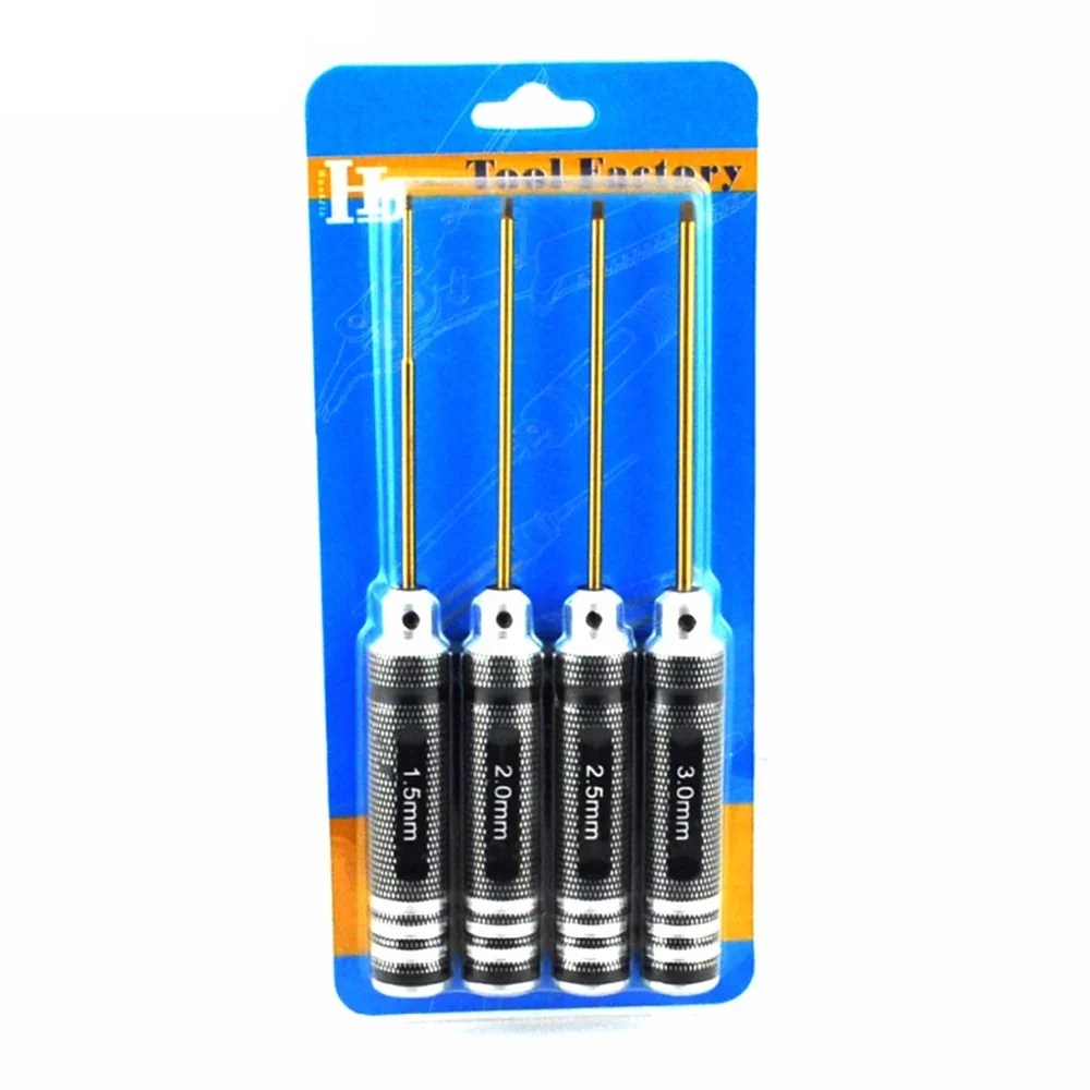 Lot de 4 clés à molette en aluminium et acier titane 175 mm