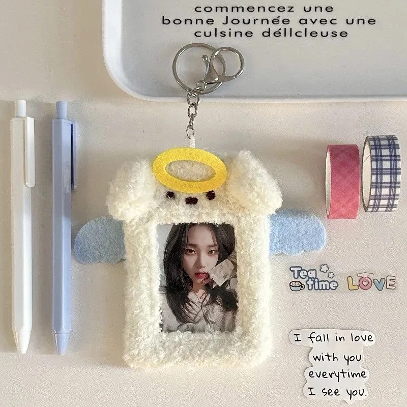 Cute Cartoon Devil Angel Plush Photocard Holder Korean ID Card Holder Student Accessories Kpop Stationery Idol Picture Storage 2