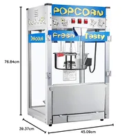 12oz Stainless-Steel Kettle Popcorn Machine, Reject Kernel Tray, Warming Light, Blue 2