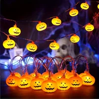 Halloween Pumpkin Led String Fairy Light Lamp Garland Battery Powered Waterproof Decorative Lanterns For Festive Room Ambiance 1