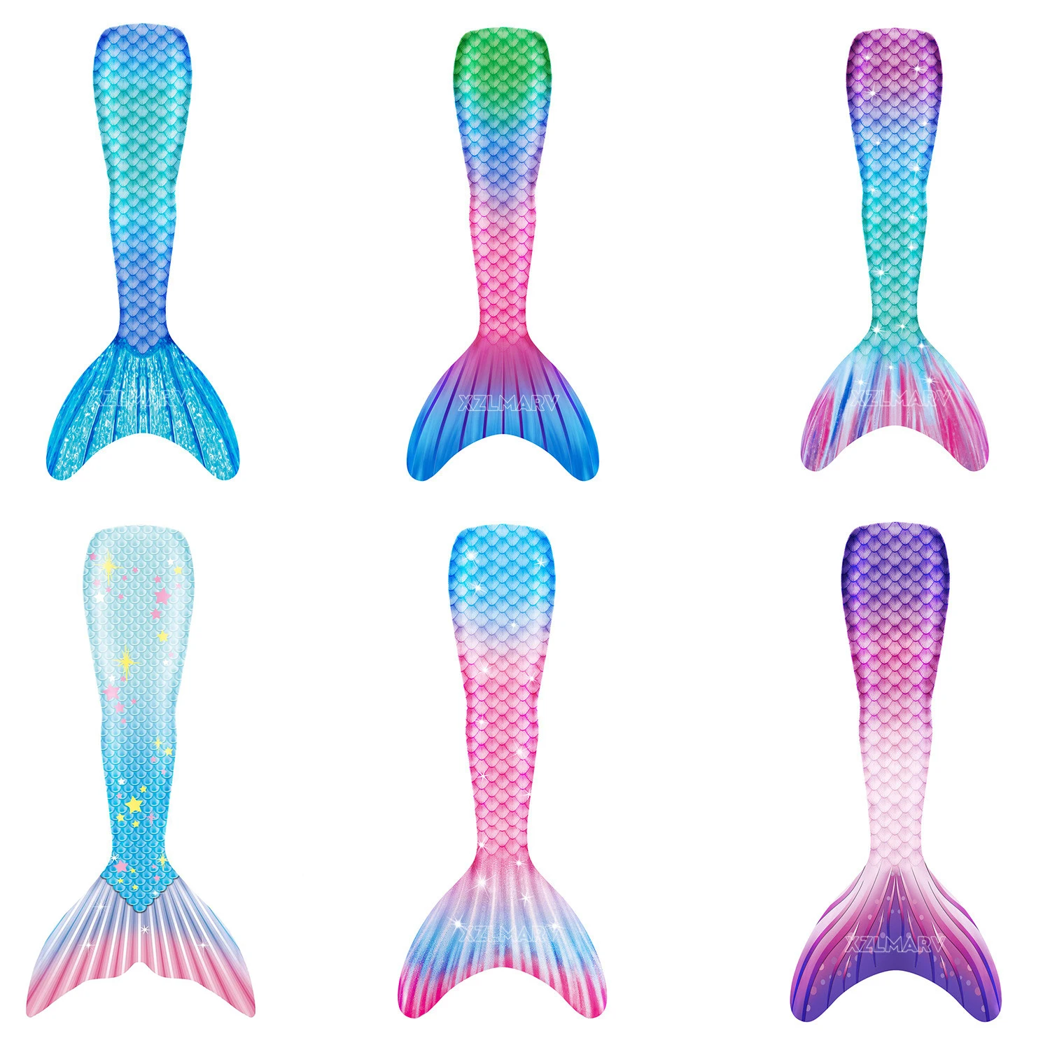 Kids Mermaid Tail for Girls Swimsuit Children The Little Mermaid Costume Beach Bikini Bathing Suit for Swimming Can Add Monofin