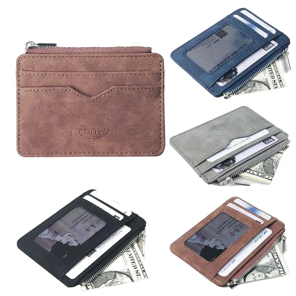 

Multi-card Fashion Leather Gift for Dad Retro Short Coin Purse Wallet Card Holder Money Clip