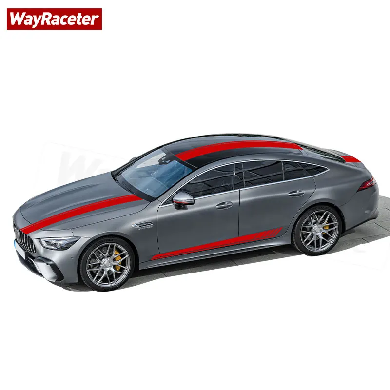 エディション 1 スタイル車のボンネットデカールサイドストライプスカートステッカー、M=ercedes B=enz CLS クラス Amg版c63版 サイドストライプデカールステッカー用 W205右側/左側の1台分(1セット) - AOYAMA PITIN 車用ボンネットデカール ルーフテールエディション 1ドアサイドストライプスカートステッカー、メルセデスベンツAMG GT S X29