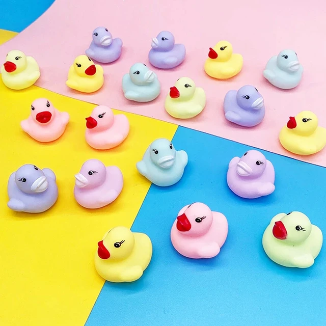 Baby Bath Toys 50/100pcs Bathing Ducks Baby Bath Tub Squeaky Rubber Ducks  Swimming Pool Water